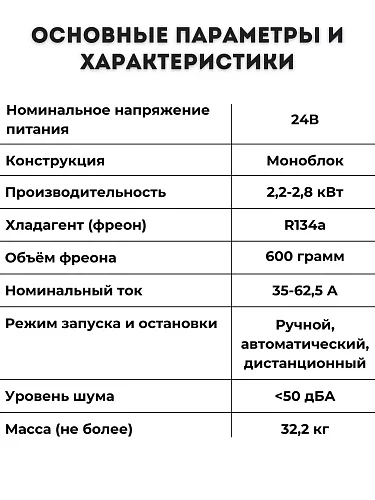 Кондиционер на крышу JUKOOL 2800 Вт 24В стояночный автономный электрический автомобильный моноблок